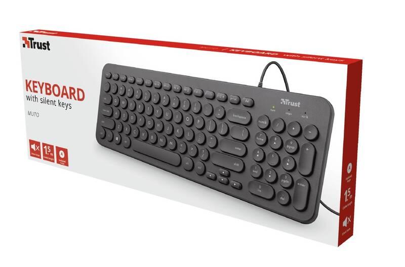 Klávesnice Trust Muto Silent, CZ SK černá