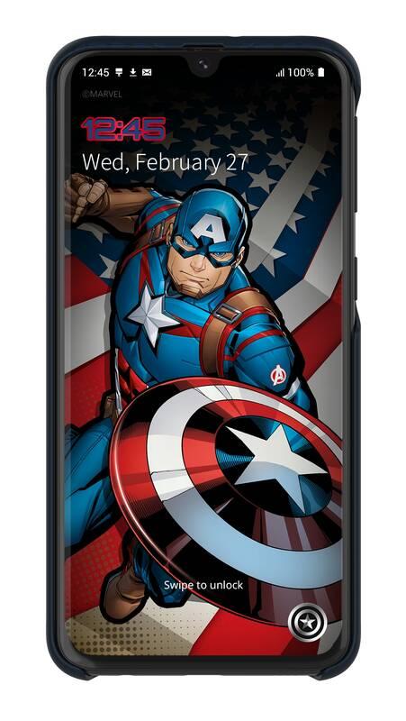 Kryt na mobil Samsung Smart Cover Captain America pro Galaxy A40 modrý