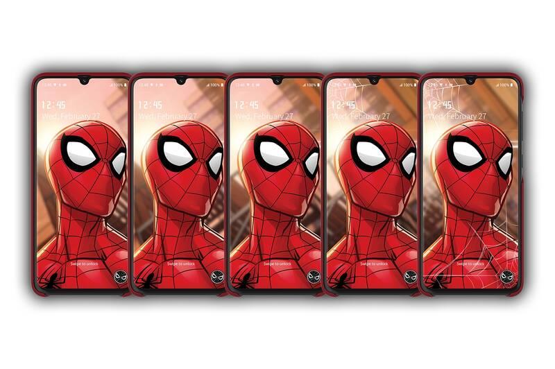 Kryt na mobil Samsung Smart Cover Spider-Man pro Galaxy A50 červený