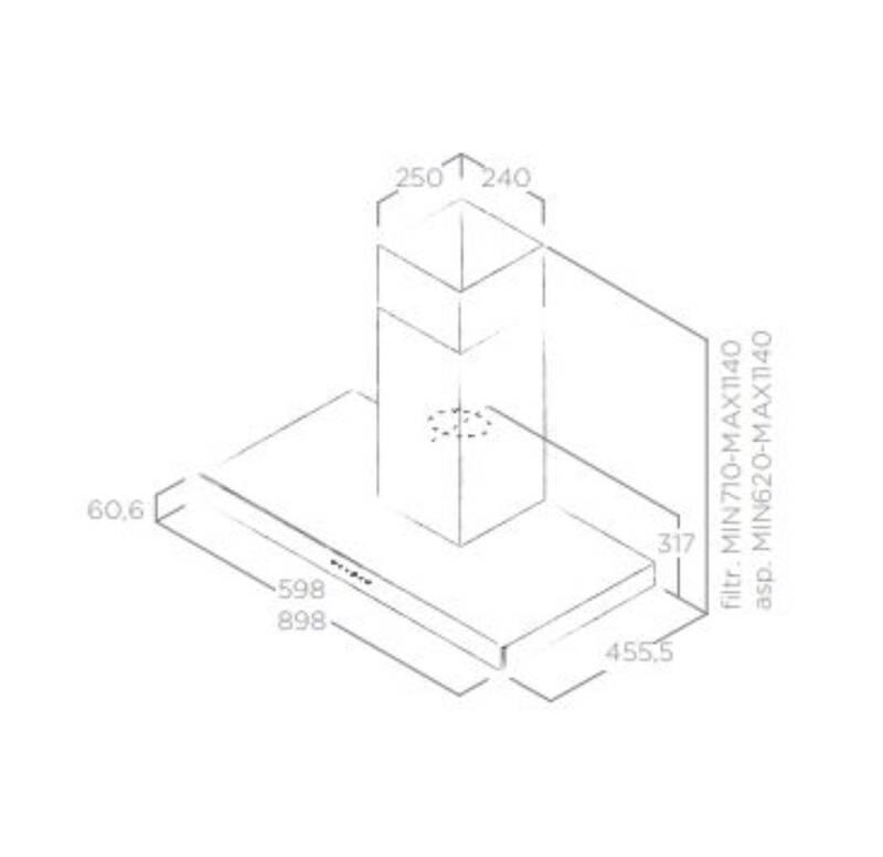 Odsavač par Elica JOY BLIX A 60 nerez