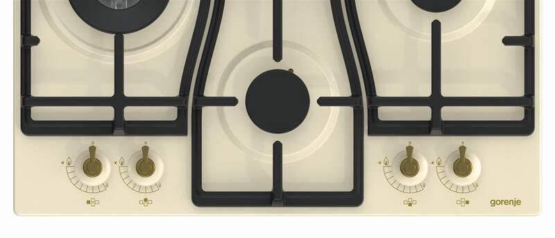 Plynová varná deska Gorenje Classico GW6D41CLI krémová