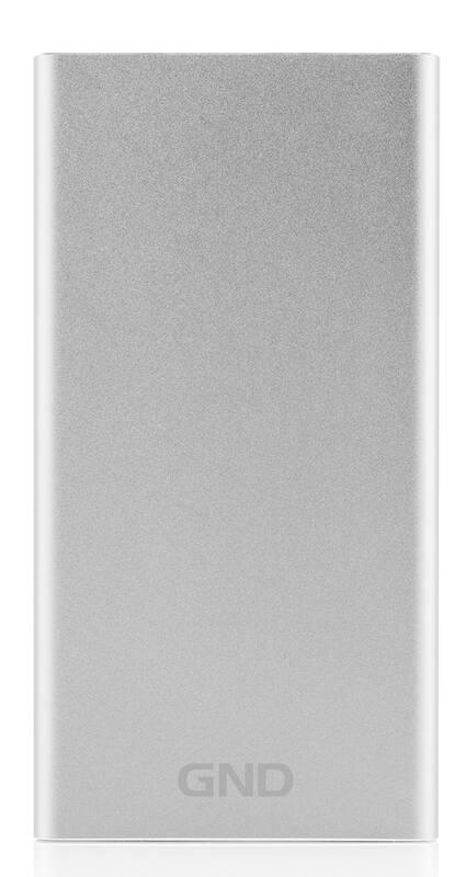 Powerbank GND 10000 mAh, USB-C PD 18W stříbrná