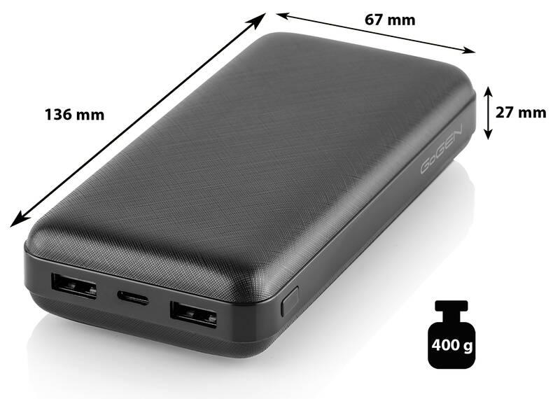 Powerbank GoGEN 20000 mAh, USB-C černá