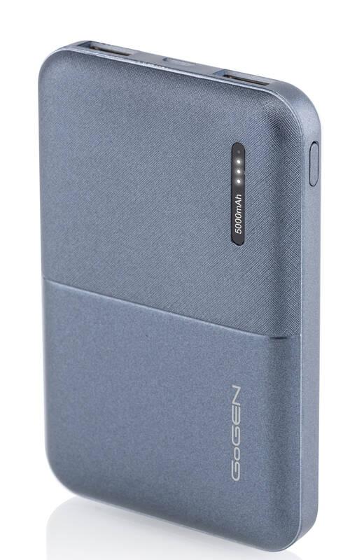 Powerbank GoGEN 5000 mAh, metalická modrá