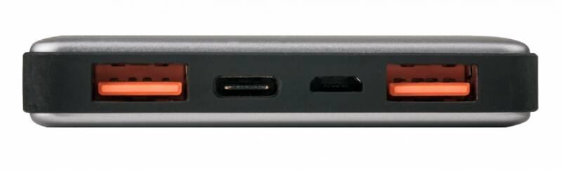Powerbank Verbatim 10000 mAh, USB-C PD, QC 3.0 stříbrná