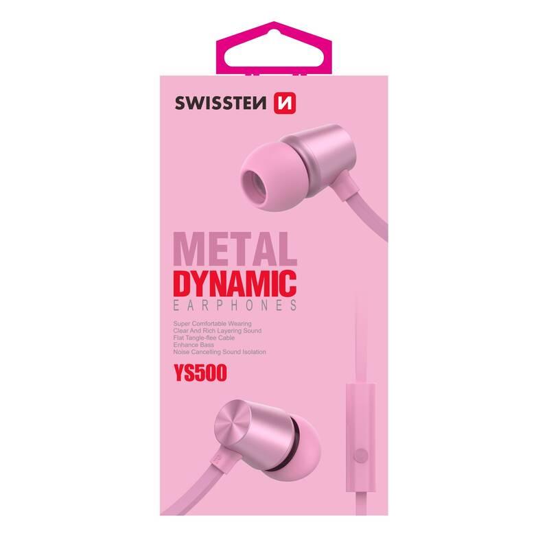 Sluchátka Swissten Dynamic YS500 růžová