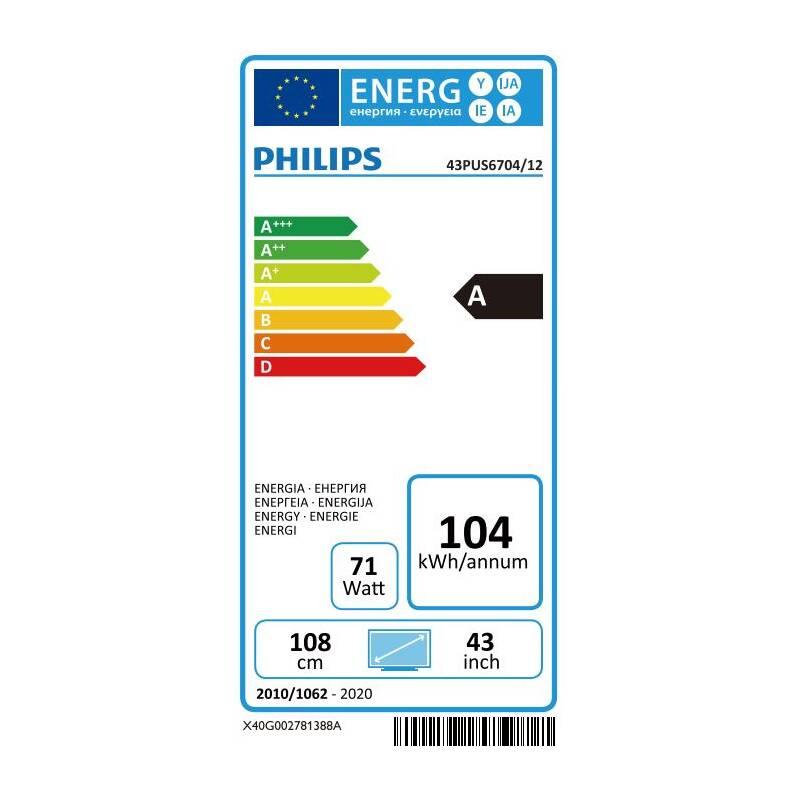 Televize Philips 43PUS6704 černá