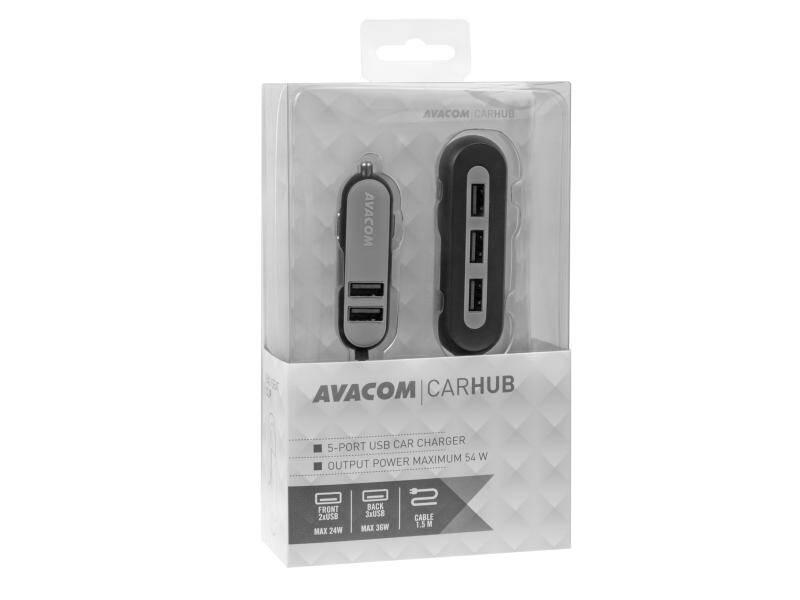 Adaptér do auta Avacom CarHUB 5x USB černý, Adaptér, do, auta, Avacom, CarHUB, 5x, USB, černý