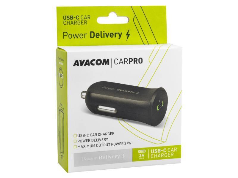 Adaptér do auta Avacom CarPRO USB-C PD černý