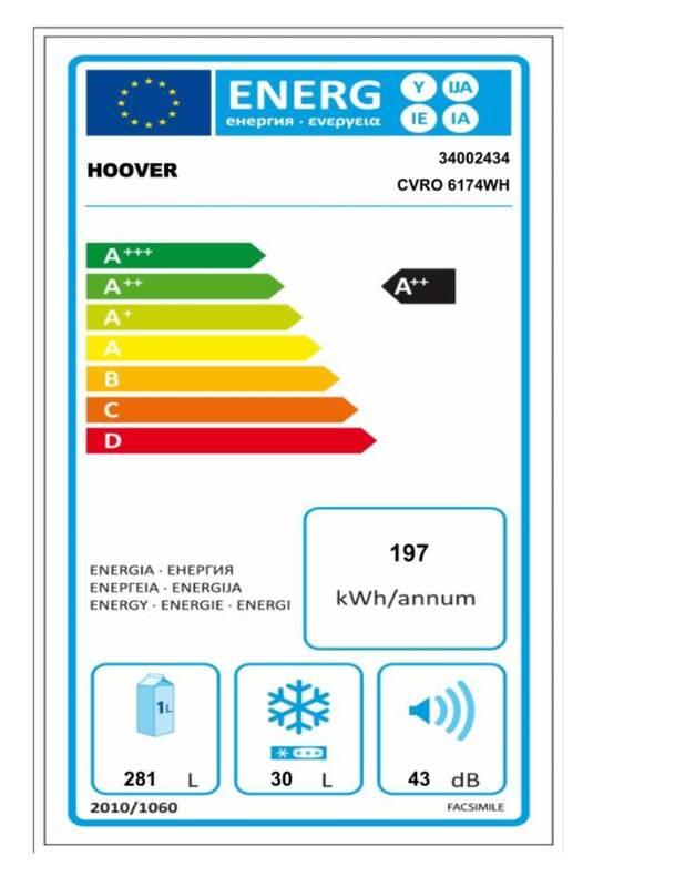 Chladnička Candy CVRO6174WH krémová
