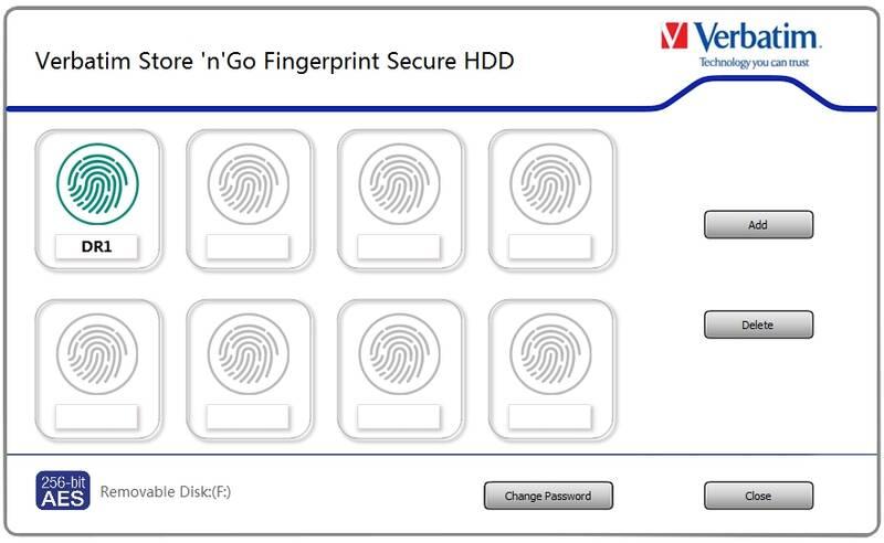 Externí pevný disk 2,5" Verbatim Fingerprint Secure, 1TB černý