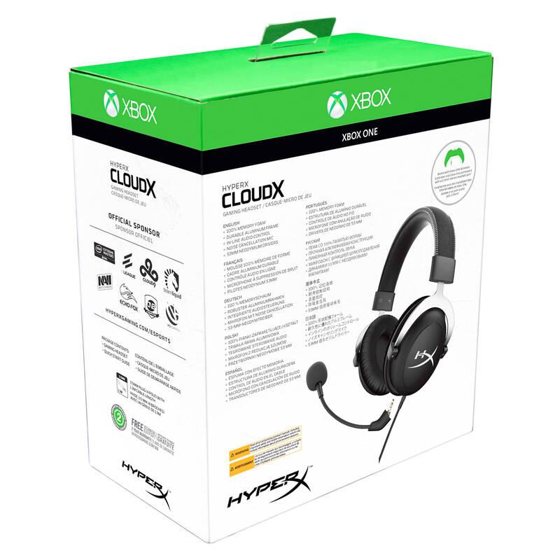 Headset HyperX CloudX Gaming pro Xbox černý stříbrný
