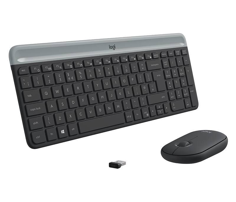 Klávesnice s myší Logitech Wireless Combo Slim MK470 šedá, Klávesnice, s, myší, Logitech, Wireless, Combo, Slim, MK470, šedá