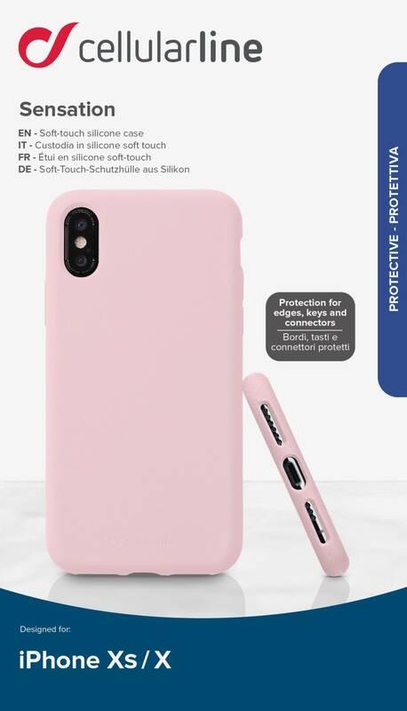 Kryt na mobil CellularLine SENSATION pro Apple iPhone X Xs růžový