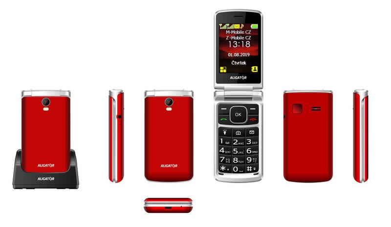 Mobilní telefon Aligator V710 Senior Dual SIM červený, Mobilní, telefon, Aligator, V710, Senior, Dual, SIM, červený