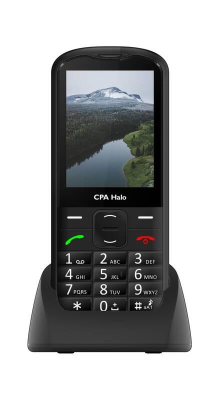 Mobilní telefon CPA Halo 18 Senior s nabíjecím stojánkem černý