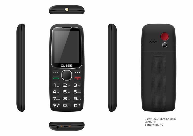 Mobilní telefon CUBE 1 S300 Senior černý