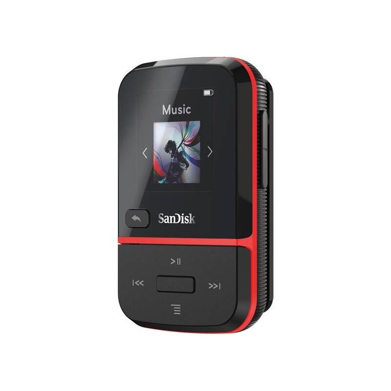 MP3 přehrávač Sandisk Clip Sport Go 16 GB černý červený
