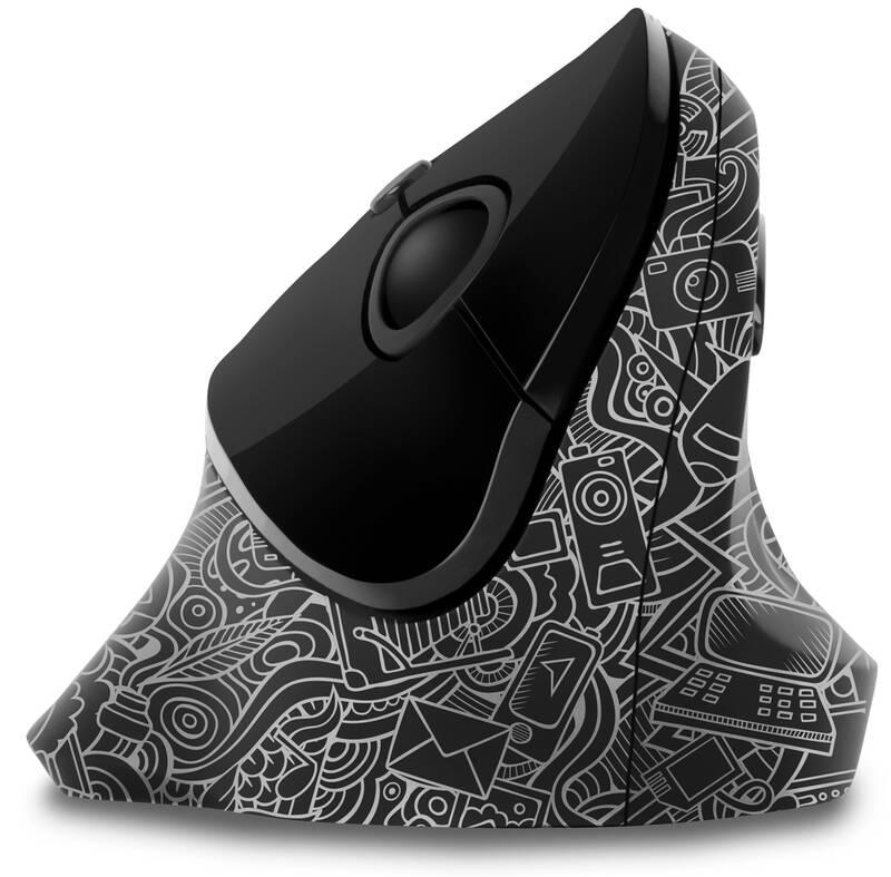 Myš Connect IT Doodle, vertikální, ergonomická černá