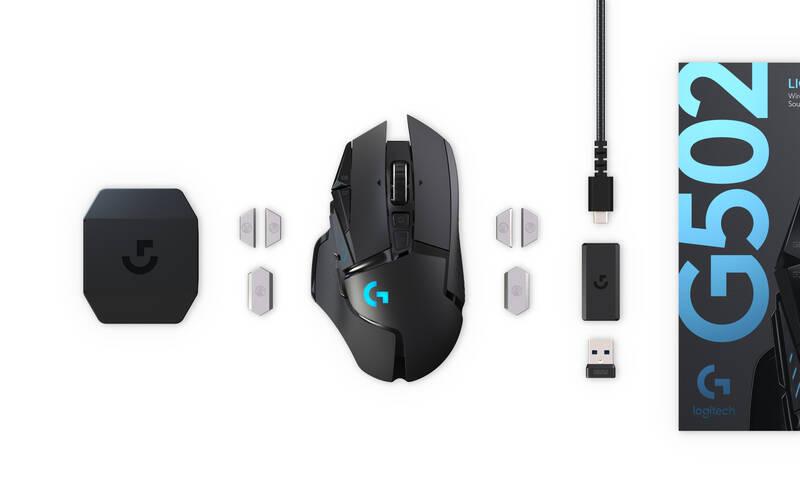 Myš Logitech Gaming G502 Lightspeed Wireless černá, Myš, Logitech, Gaming, G502, Lightspeed, Wireless, černá