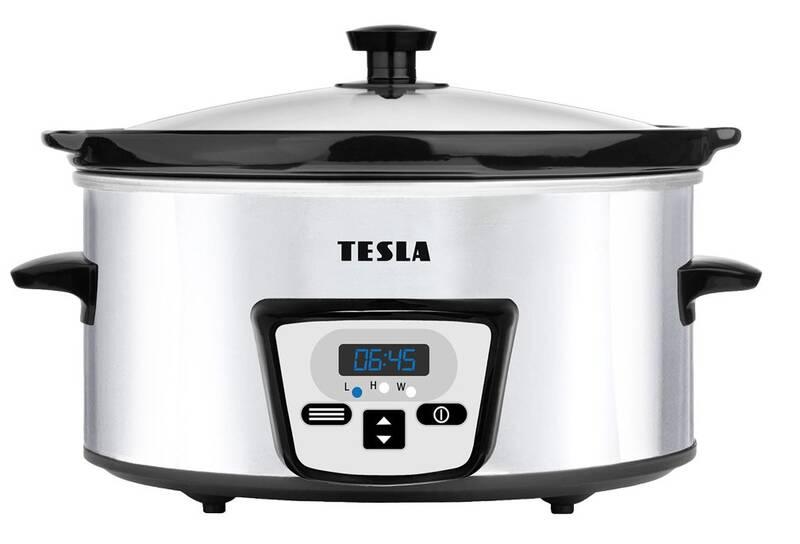 Pomalý hrnec Tesla SlowCook S600 černý stříbrný