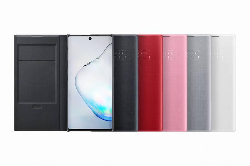 Pouzdro na mobil flipové Samsung LED View pro Galaxy Note10 červené
