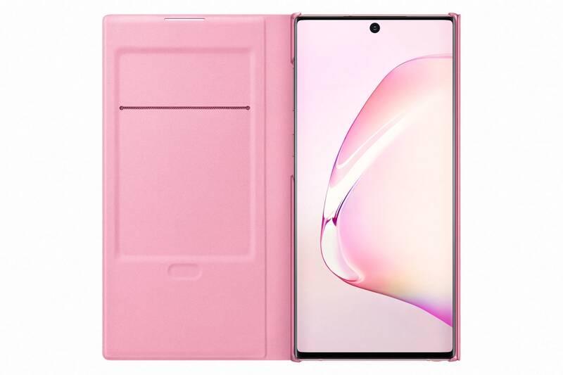 Pouzdro na mobil flipové Samsung LED View pro Galaxy Note10 růžové