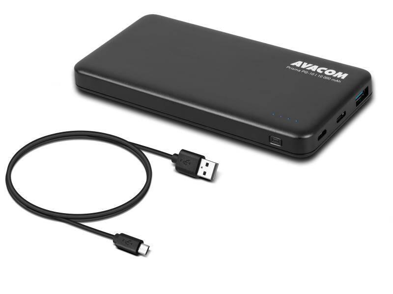 Powerbank Avacom 10000mAh, QC, USB-C PD černá