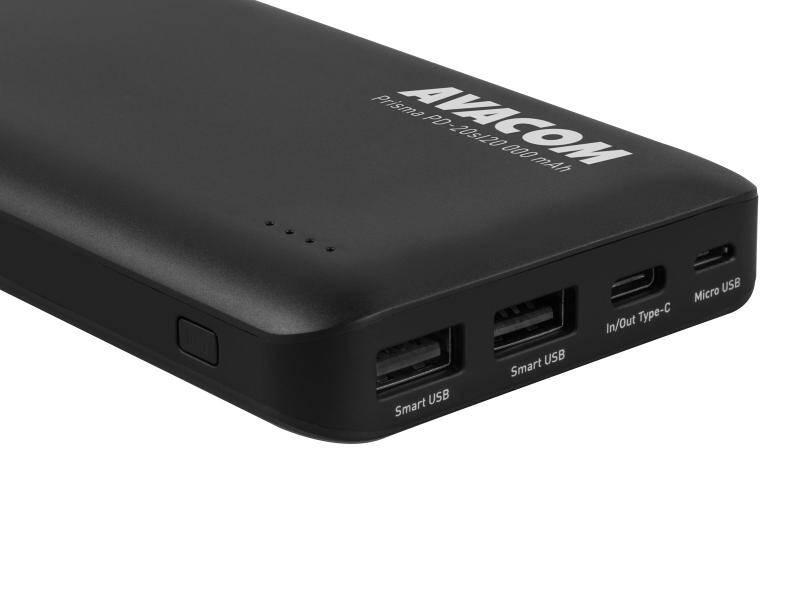 Powerbank Avacom 20000mAh, USB-C PD černá