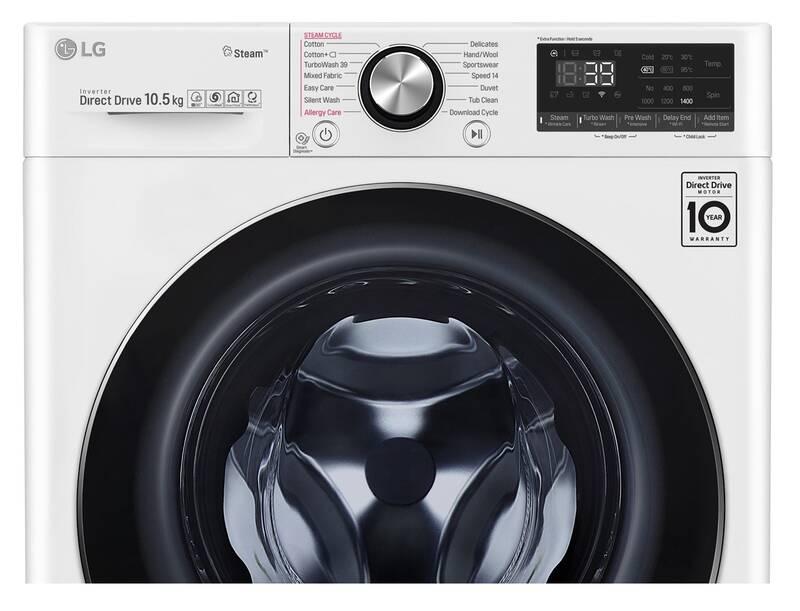 Pračka LG F4WV910P2 parní bílá