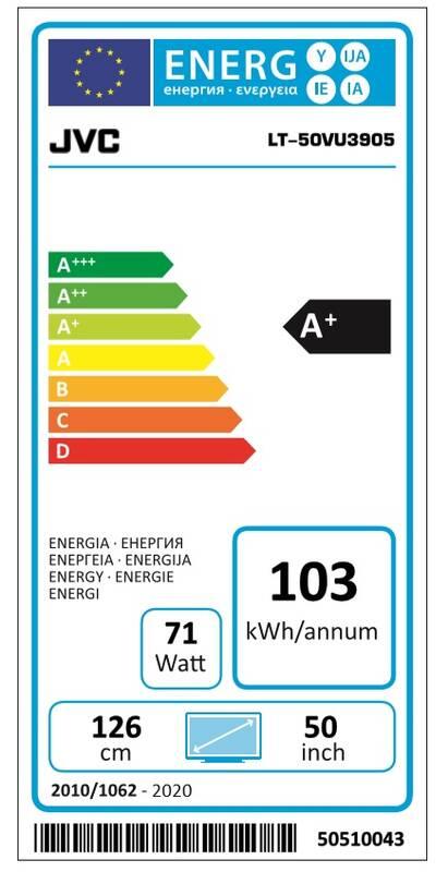 Televize JVC LT-50VU3905 černá