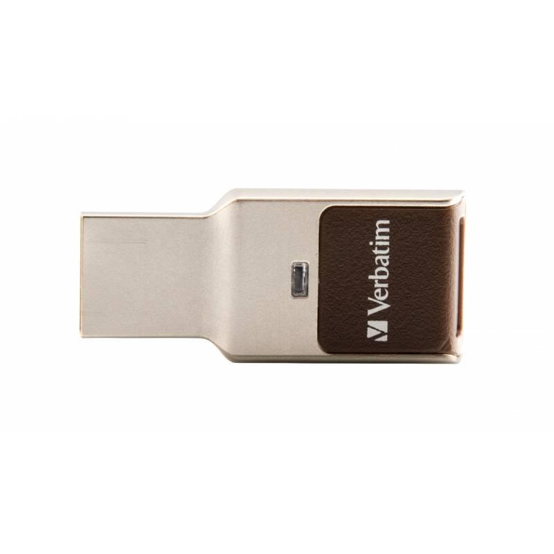 USB Flash Verbatim Fingerprint Secure, 64GB stříbrný