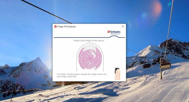 USB Flash Verbatim Fingerprint Secure, 64GB stříbrný