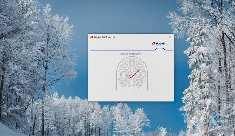 USB Flash Verbatim Fingerprint Secure, 64GB stříbrný