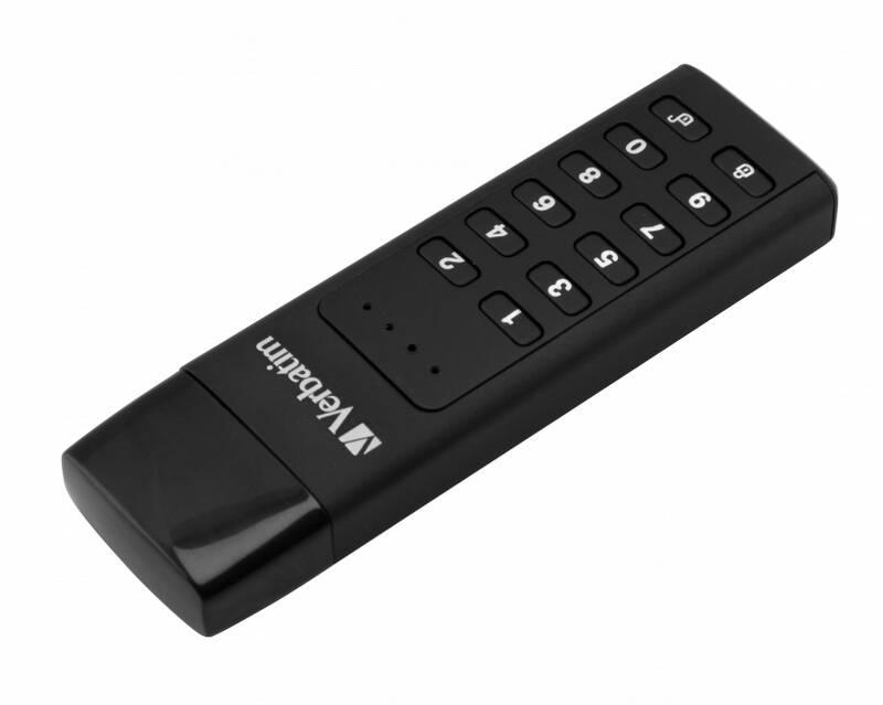 USB Flash Verbatim Keypad Secure, 128GB, USB-C černý