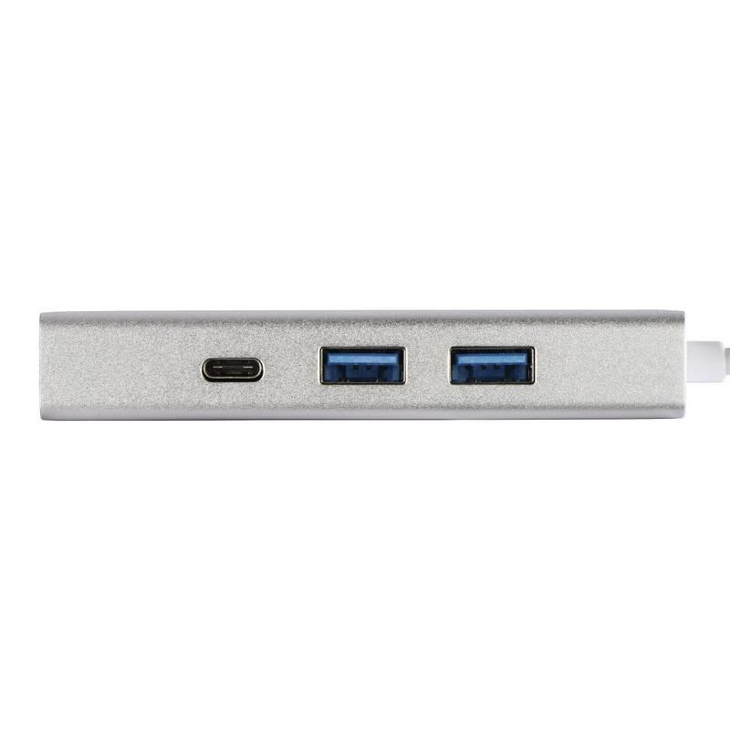 USB Hub Hama USB-C 2x USB, 2x USB-C stříbrný