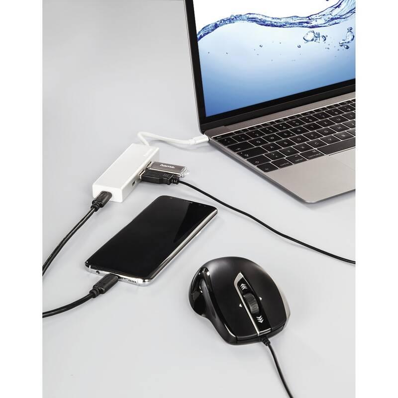 USB Hub Hama USB-C 2x USB, 2x USB-C stříbrný