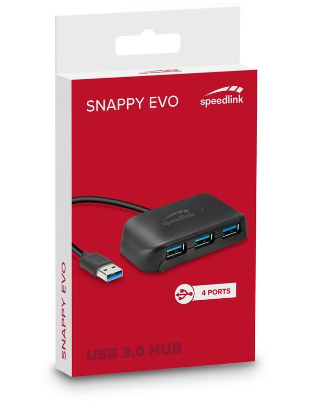 USB Hub Speed Link Snappy Evo USB 3.0 4 x USB 3.0 černý, USB, Hub, Speed, Link, Snappy, Evo, USB, 3.0, 4, x, USB, 3.0, černý