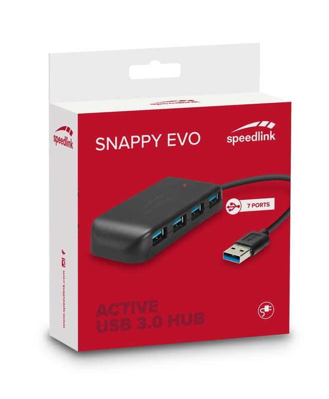 USB Hub Speed Link Snappy Evo, USB 3.0 7 x USB 3.0, aktivní černý