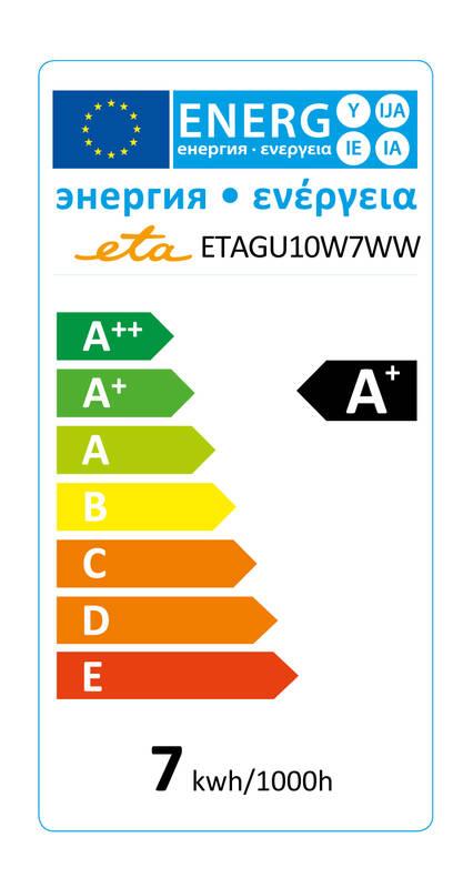 Žárovka LED ETA EKO LEDka bodová 7W, GU10, teplá bílá, Žárovka, LED, ETA, EKO, LEDka, bodová, 7W, GU10, teplá, bílá