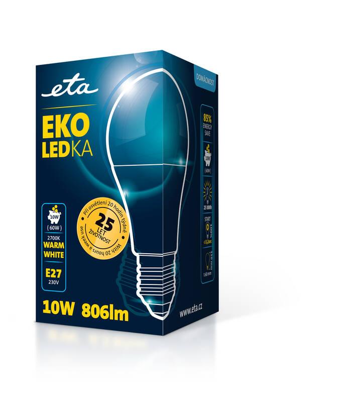 Žárovka LED ETA EKO LEDka klasik 10W, E27, teplá bílá, Žárovka, LED, ETA, EKO, LEDka, klasik, 10W, E27, teplá, bílá