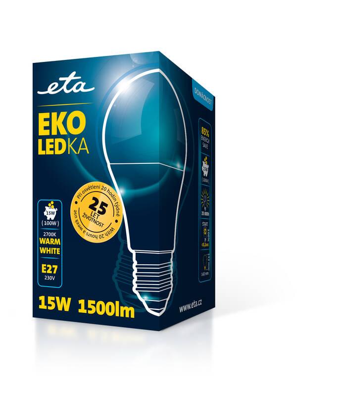 Žárovka LED ETA EKO LEDka klasik 15W, E27, teplá bílá, Žárovka, LED, ETA, EKO, LEDka, klasik, 15W, E27, teplá, bílá