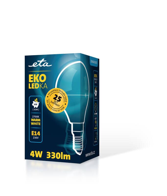 Žárovka LED ETA EKO LEDka mini globe 4W, E14, teplá bílá