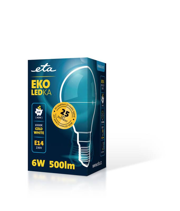 Žárovka LED ETA EKO LEDka mini globe 6W, E14, studená bílá, Žárovka, LED, ETA, EKO, LEDka, mini, globe, 6W, E14, studená, bílá