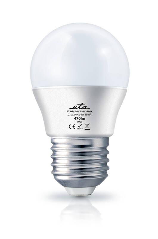 Žárovka LED ETA EKO LEDka mini globe 6W, E27, teplá bílá