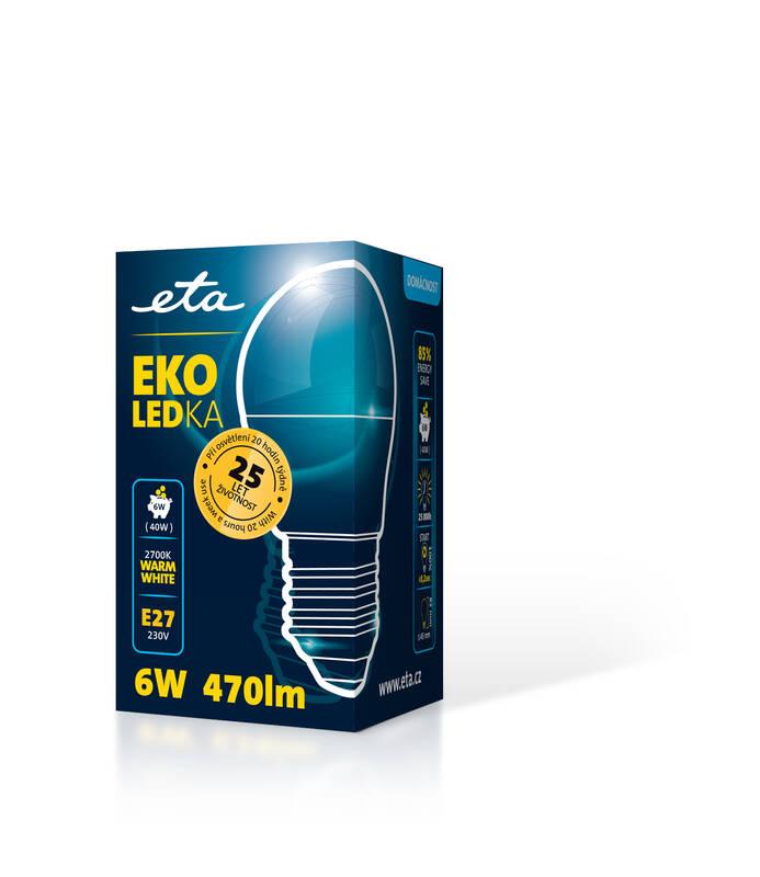 Žárovka LED ETA EKO LEDka mini globe 6W, E27, teplá bílá