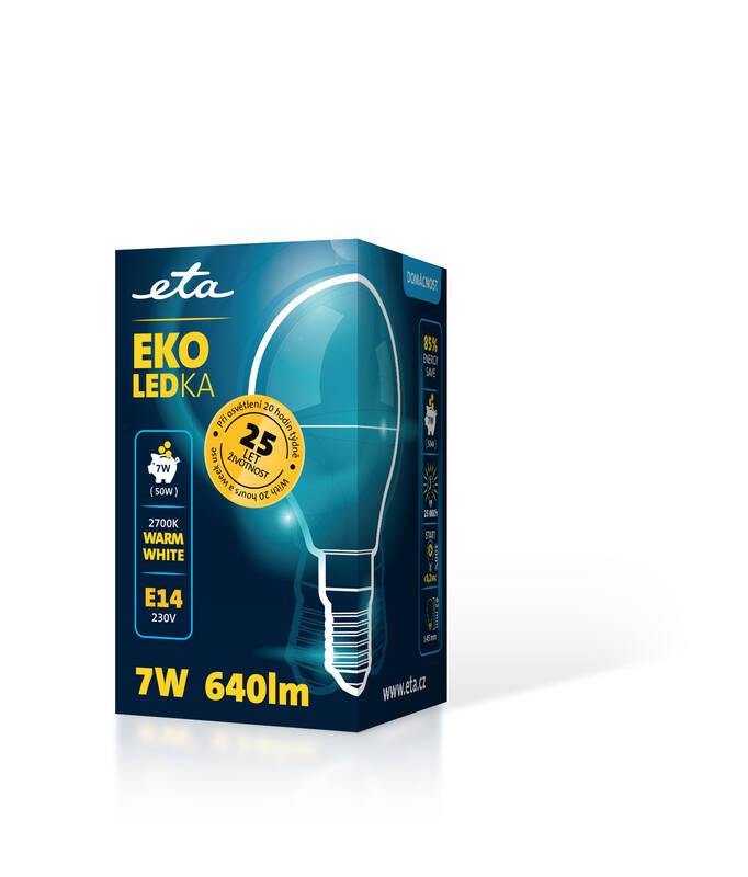 Žárovka LED ETA EKO LEDka mini globe 7W, E14, teplá bílá, Žárovka, LED, ETA, EKO, LEDka, mini, globe, 7W, E14, teplá, bílá