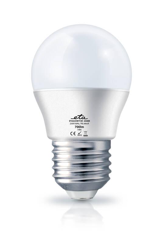 Žárovka LED ETA EKO LEDka mini globe 7W, E27, studená bílá, Žárovka, LED, ETA, EKO, LEDka, mini, globe, 7W, E27, studená, bílá