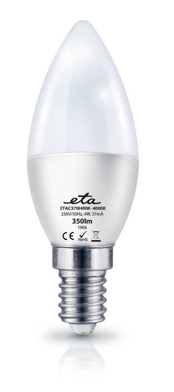 Žárovka LED ETA EKO LEDka svíčka 4W, E14, neutrální bílá, Žárovka, LED, ETA, EKO, LEDka, svíčka, 4W, E14, neutrální, bílá