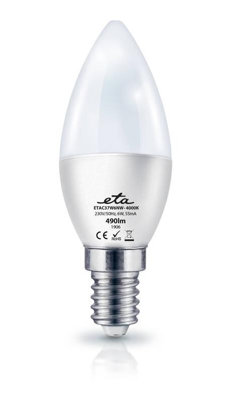 Žárovka LED ETA EKO LEDka svíčka 6W, E14, neutrální bílá
